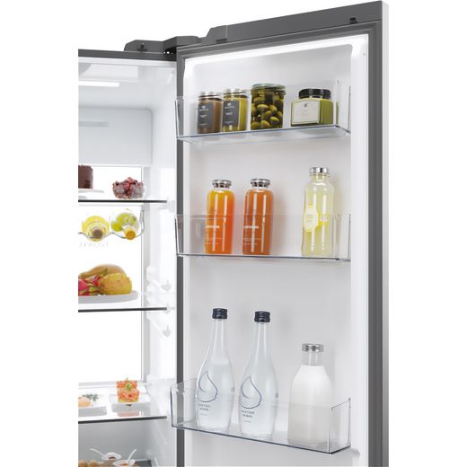 Haier SBS 90 Series 7 American Fridge Freezer - Silver - Close up door shelf shot